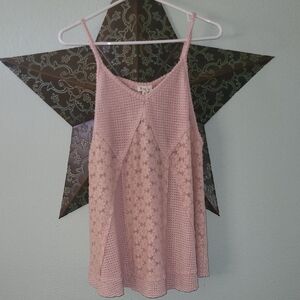 POL Pink Lace Camisole Top